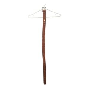 Mauri Mens Cognac Brown Genuine Alligator Leather Belt Italy Brass Buckle 41"